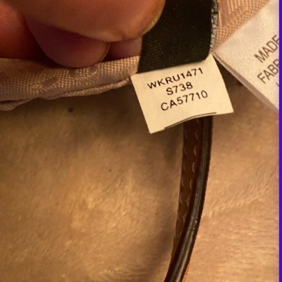 Kate Spade Classic Jacquard Stucco Orange Pink Stripe Crossbody Bag. - Picture 6 of 6